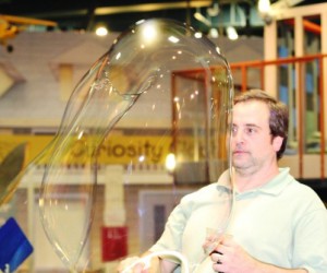 Photo: Dennis makes a big bubble