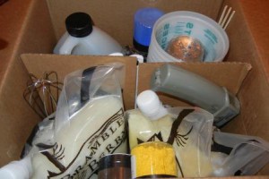 Photo:  Soaping and swirling supplies