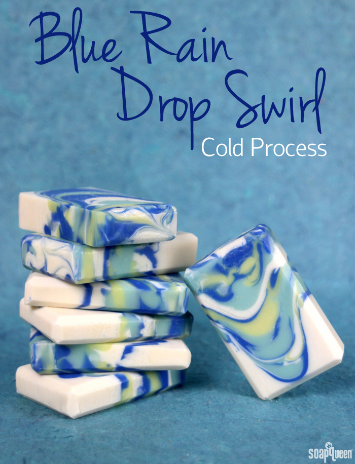Blue Rain Drop Swirl Cold Process