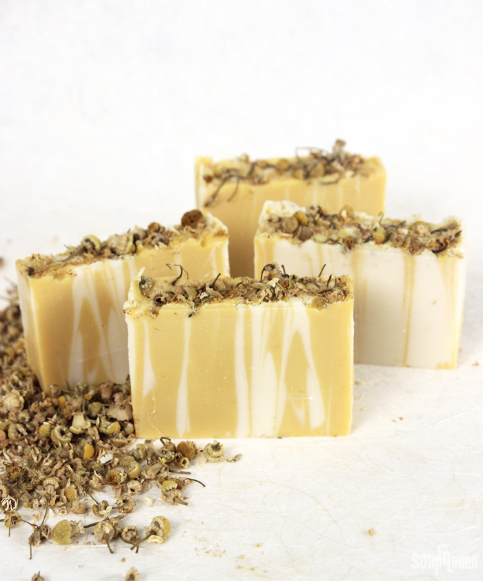 Homemade Chamomile Soaps. White And Yellow Color Handmade Soap