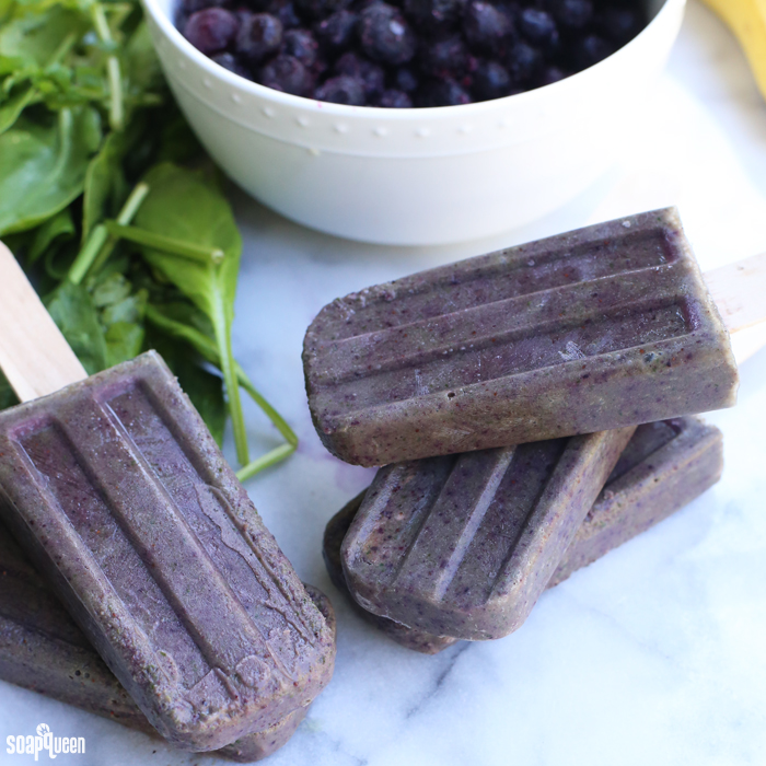 Blueberry and Spinach Yogurt Pops