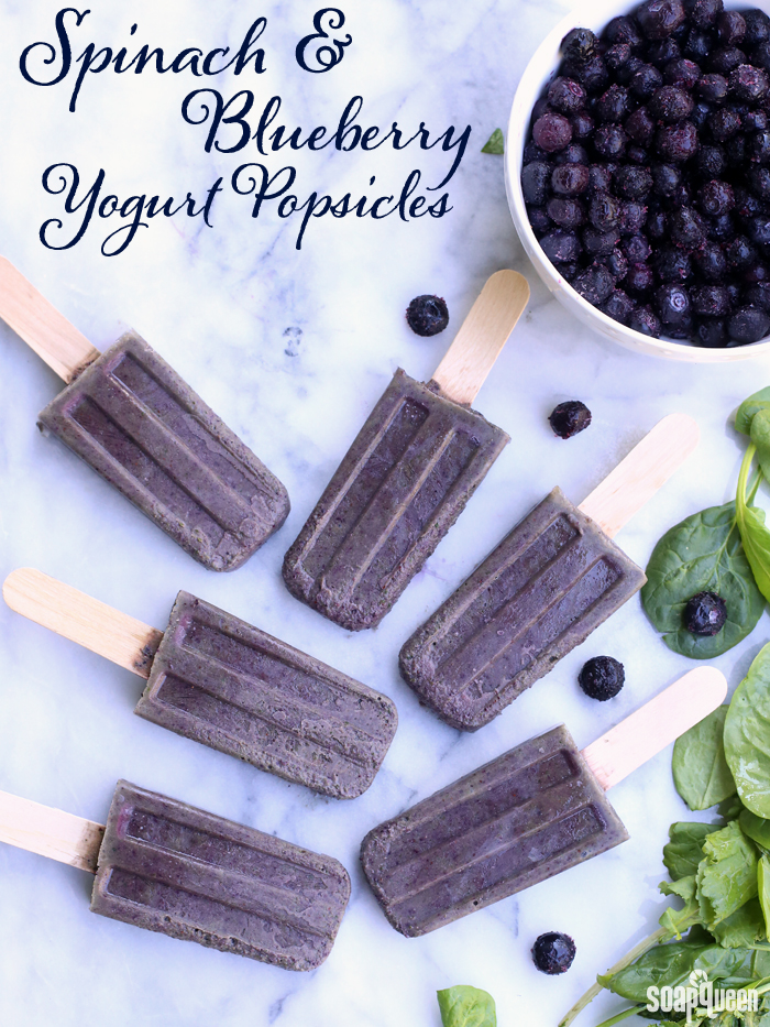 Blueberry and Spinach Yogurt Popsicles
