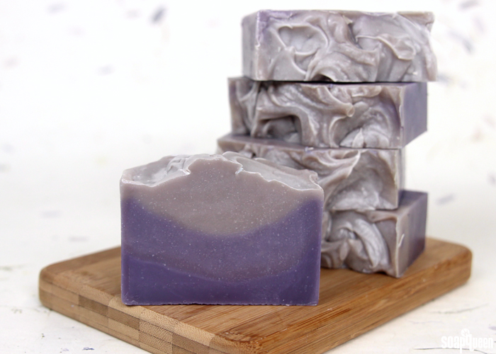 Homemade lavender soaps. Violet and white color handmade soap bars