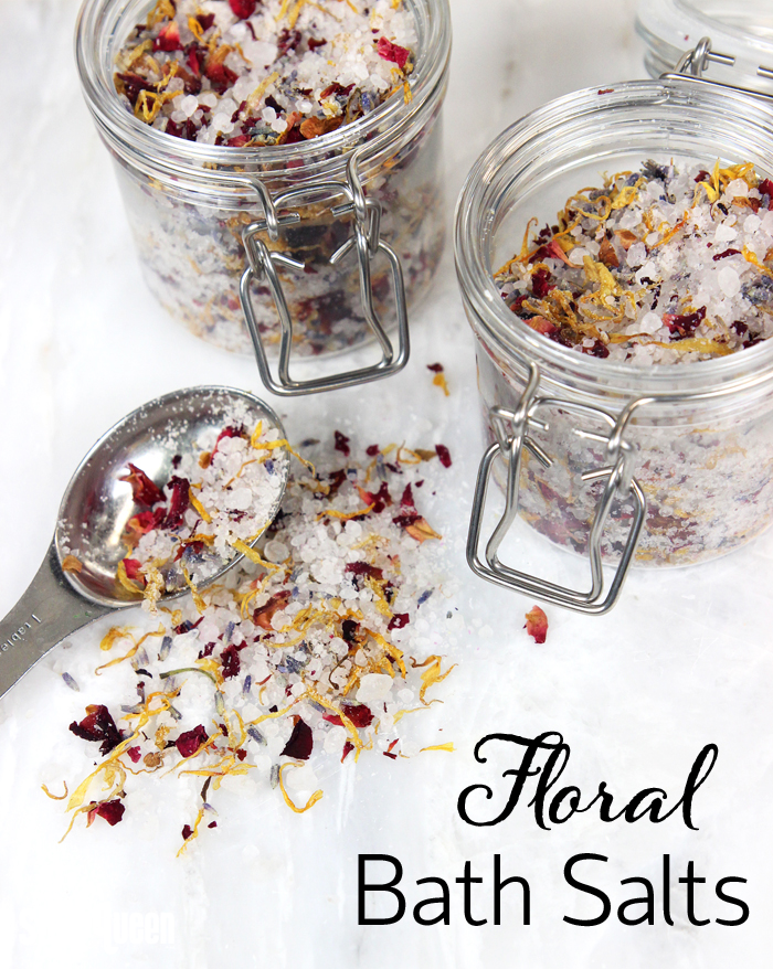 Summer Floral Bath Salt Recipe with Dried Flowers