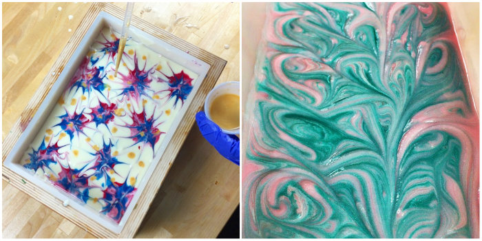 Mica painting is a great way to add color and sparkle to cold process soap. Learn how in this blog post!