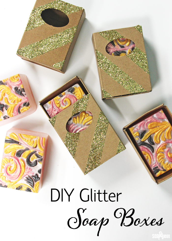 DIY Glitter Soap Boxes Tutorial. A little glitter takes these boxes from simple to amazing!
