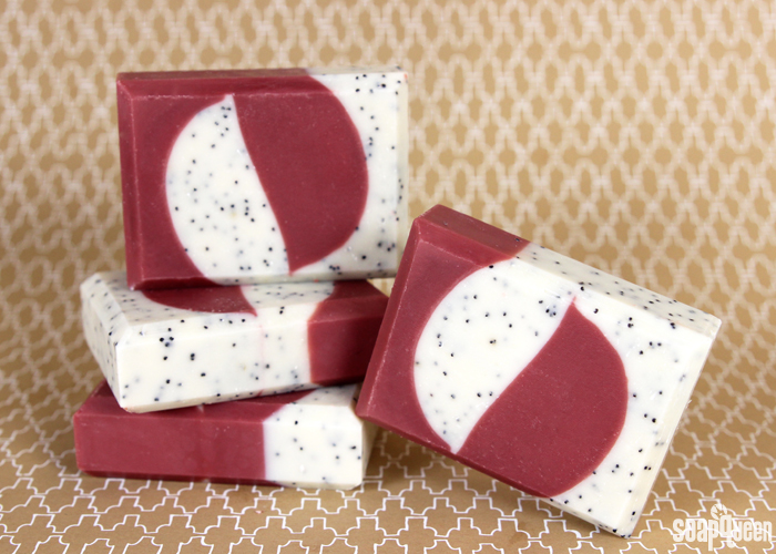 Learn how to make this Currant and Cranberry Cold Process Soap which is made with poppy seeds for light exfoliation. 