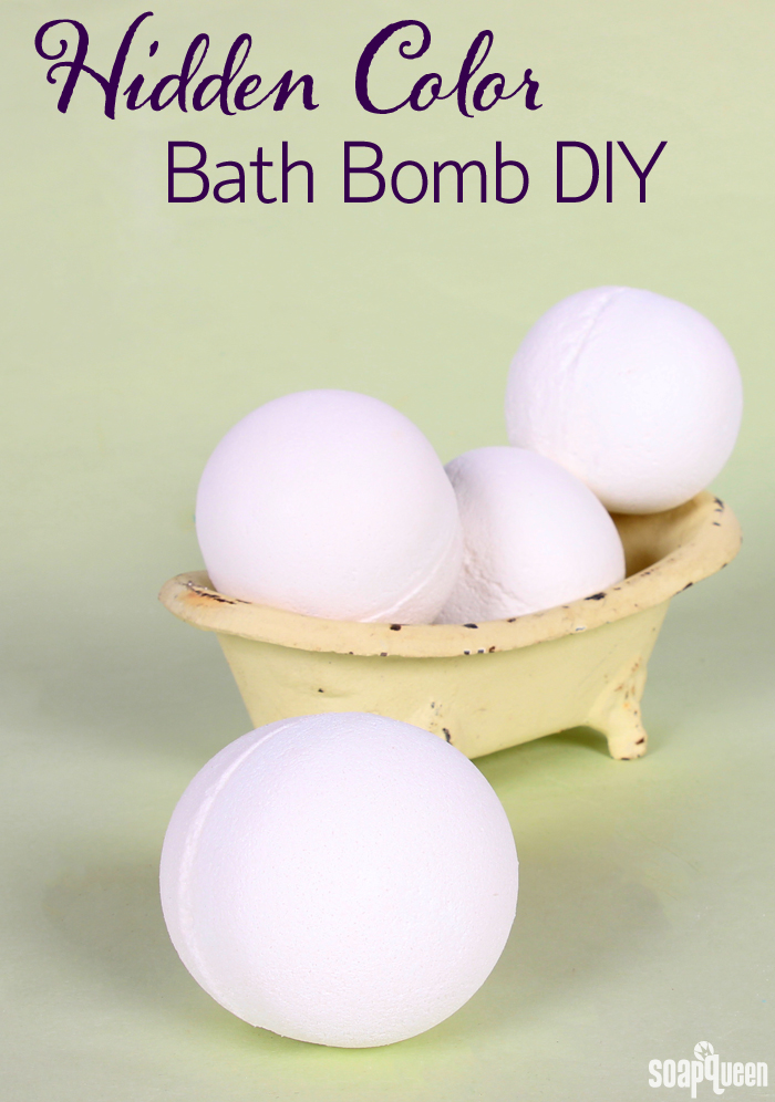 These bath bombs look plain white, but once you throw them in the tub they release a hidden color! 