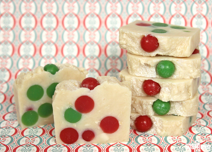 This Holiday Candy Rebatch Tutorial creates festive bars of soap that smell delicious!
