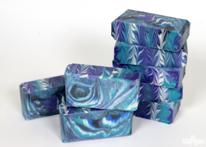 This Galaxy Clyde Slide Cold Process soap creates a unique swirl pattern inspired by space. Learn how to make it here!