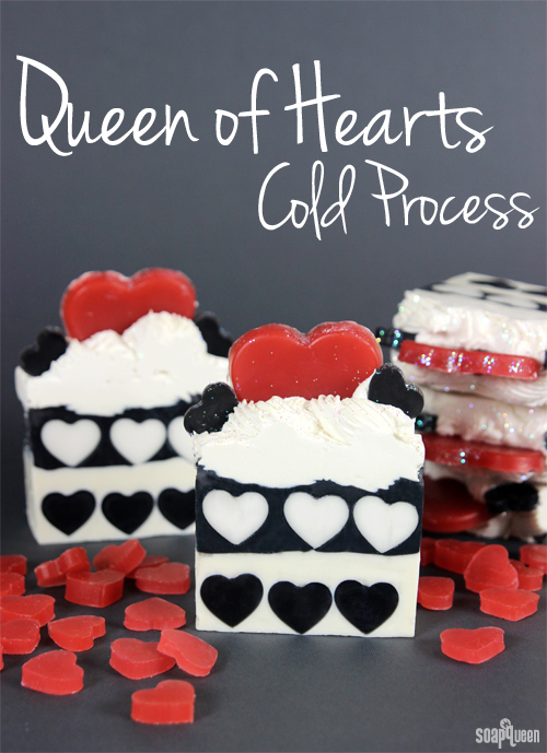 This Queen of Hearts Soap was inspired by the famous character, and features a lovely scent combination of rose and Lovespell fragrance oils.