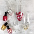 Nail Polish Painted Champagne Glasses