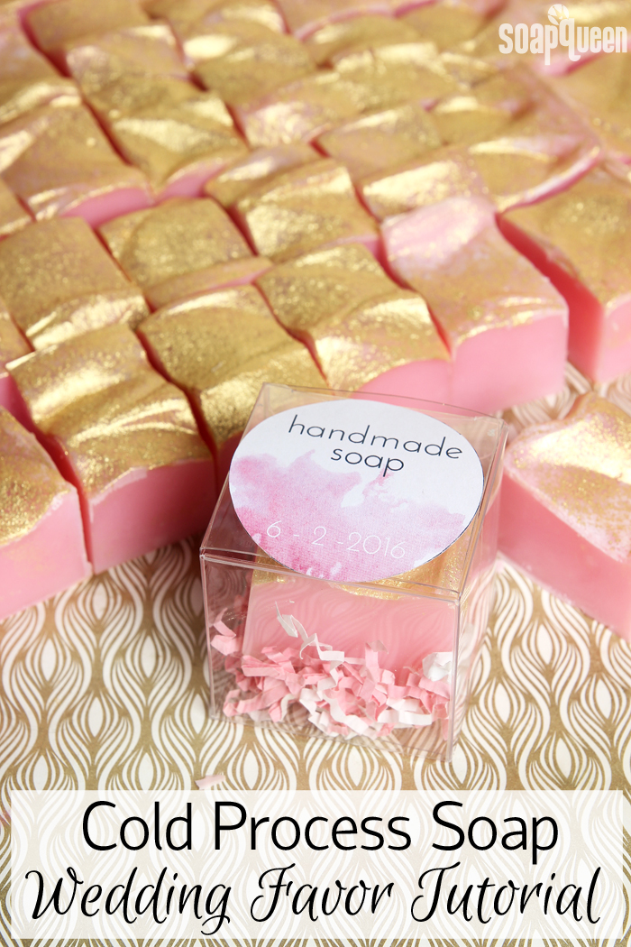 Handmade soap is the perfect wedding favor. Click here to learn how to make 72 bars in as little as two hours. Post includes a free printable to package each bar. 