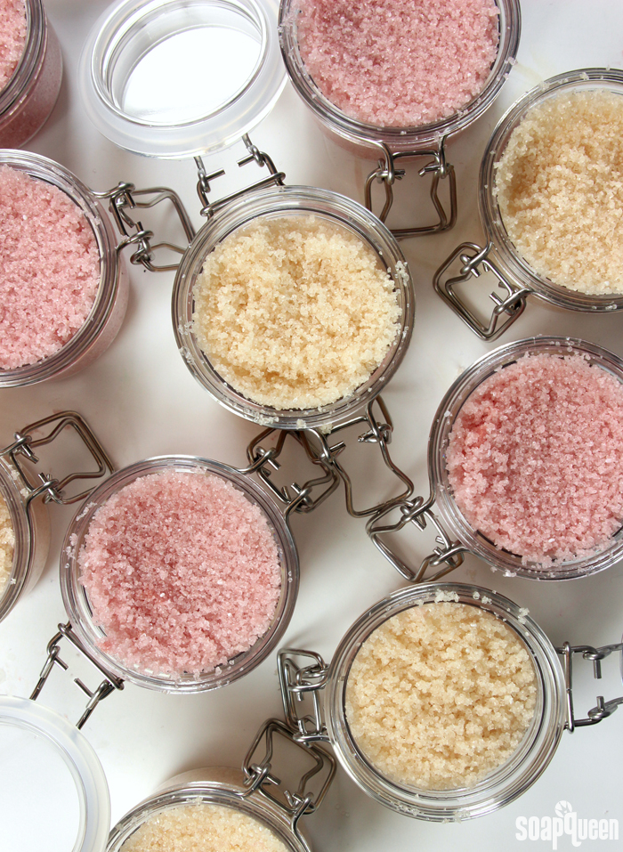 Create your own customized bath salts for wedding favors. They are quick and easy to make, and can also be used as a scrub. Post includes a free printable!