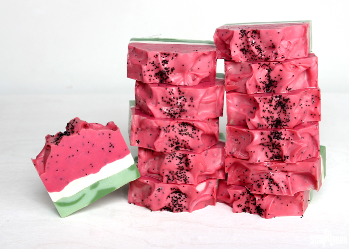 Juicy Watermelon Soap Tutorial /// Learn how to create this adorable watermelon soap!