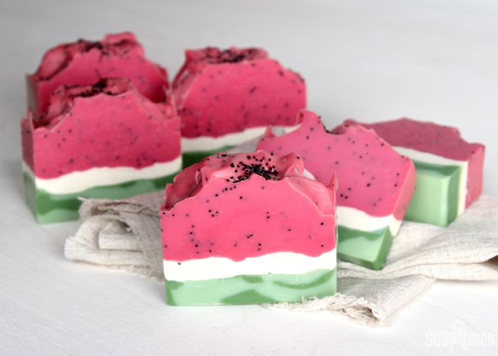 Juicy Watermelon Soap Tutorial /// Learn how to create this adorable watermelon soap!