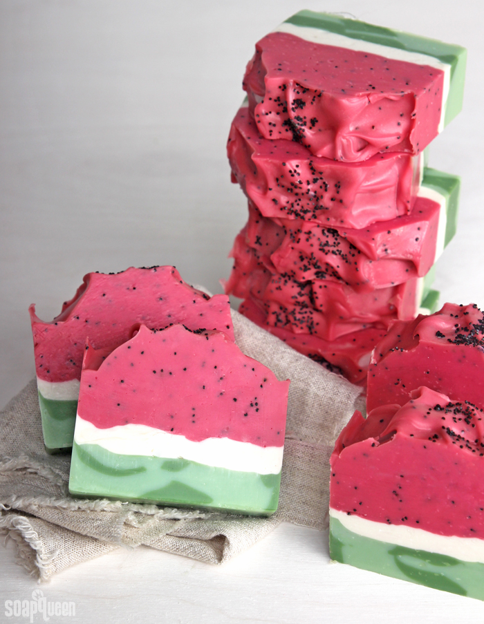 Juicy Watermelon Soap Tutorial /// Learn how to create this adorable watermelon soap!