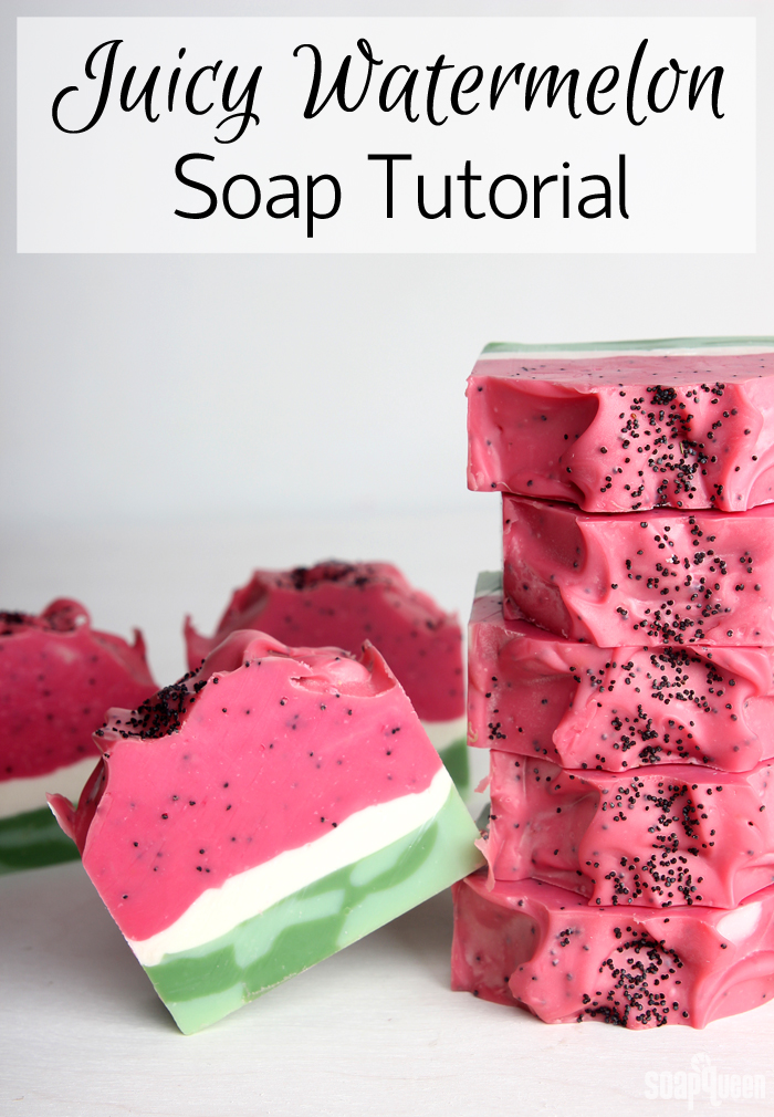 Juicy Watermelon Soap Tutorial /// Learn how to create this adorable watermelon soap!