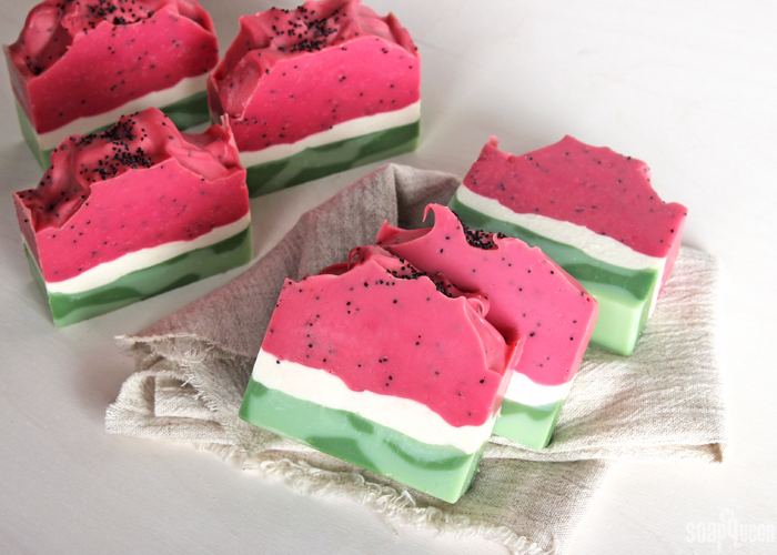 Juicy Watermelon Soap Tutorial /// Learn how to create this adorable watermelon soap!