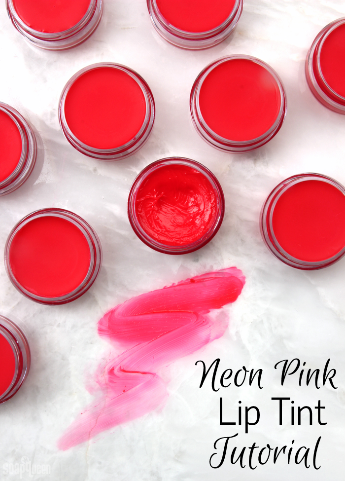 Neon Pink Lip Tint Tutorial /// Learn how to make lip tint using cocoa butter, beeswax and avocado oil.