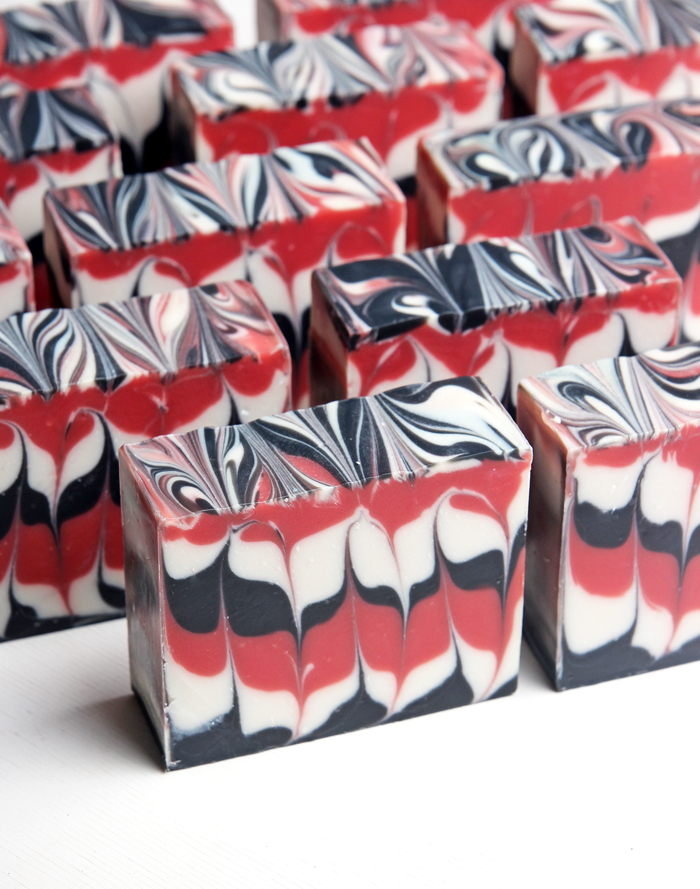 Red Hanger Swirl Cold Process Soap Tutorial // Learn how to create this bold and dramatic soap!