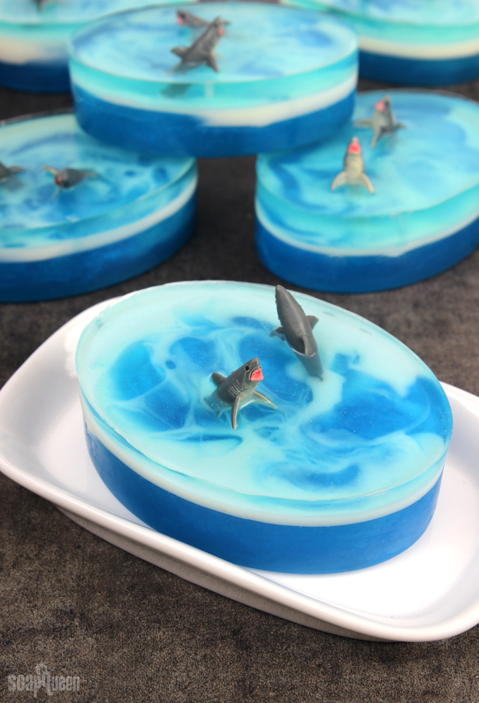 Shark Attack Soap Tutorial /// Learn how to create these adorable shark soaps!