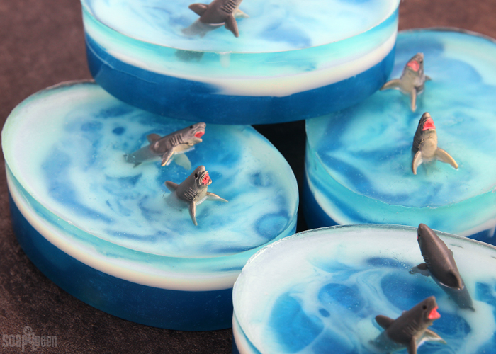 Shark Attack Soap Tutorial /// Learn how to create these adorable shark soaps!