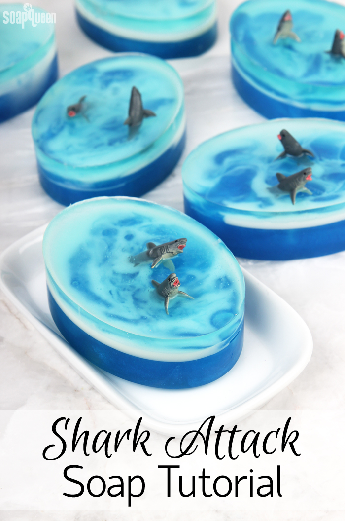 Shark Attack Soap Tutorial /// Learn how to create these adorable shark soaps!