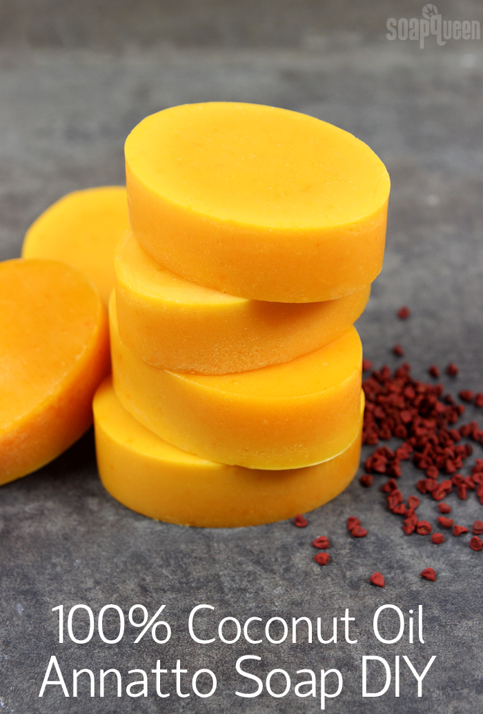 100% Coconut Oil & Annatto Soap Tutorial 