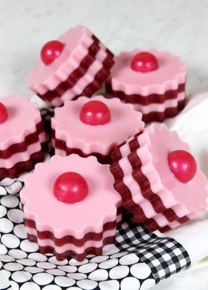 DIY Red Berry Melt & Pour Soap Tarts 