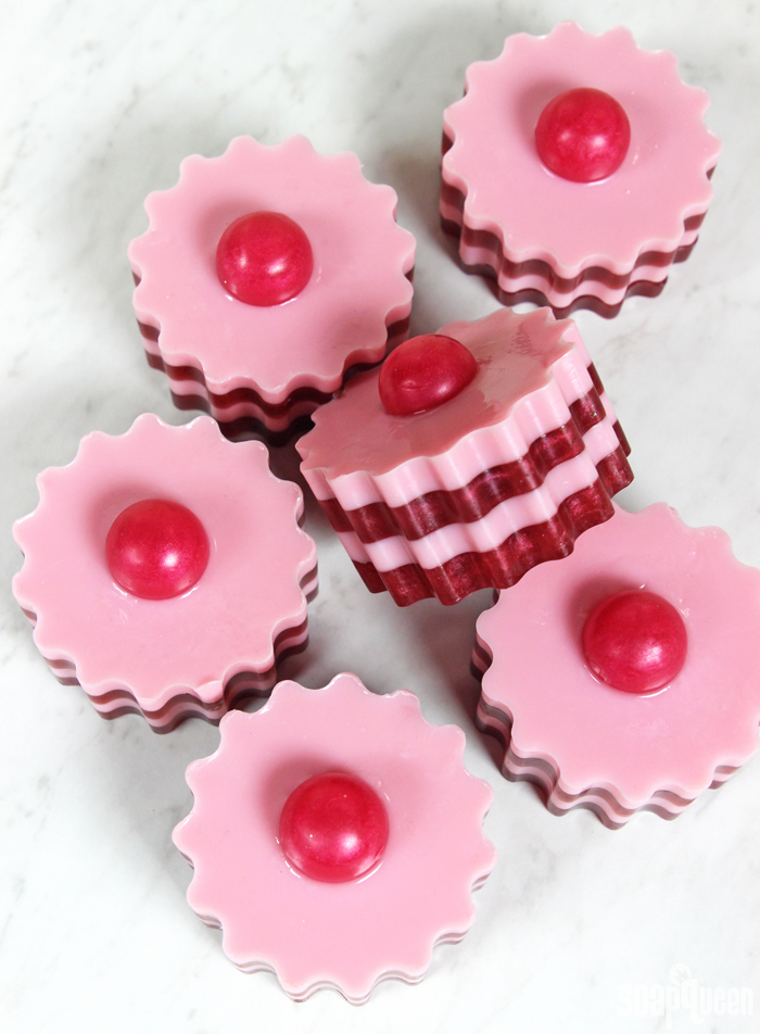 DIY Red Berry Melt & Pour Soap Tarts 