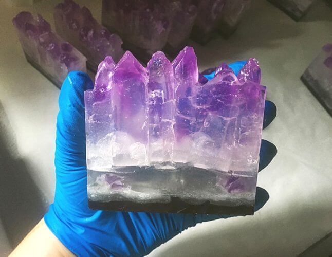 amethyst crystal soap