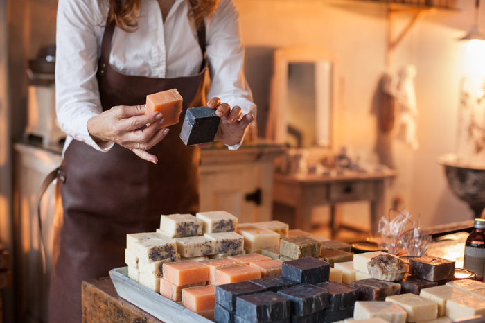 Small business owner working at her workplace