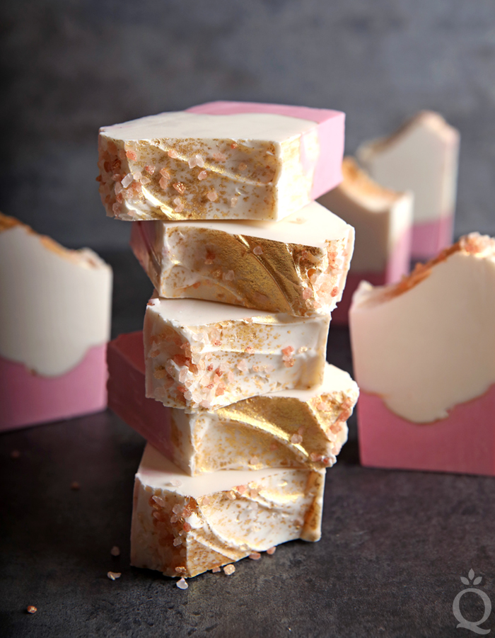 Pink Salt and Gold Soap DIY